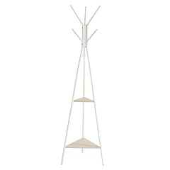 VASAGLE Coat Rack Freestanding, Coat Hanger Stand, Hall Tree with 2 Shelves, for Clothes, Hat, Bag, Industrial Style, Natural Beige and Pearl White URCR016N01 for sale  Delivered anywhere in USA 