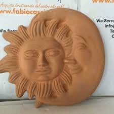 Maschera terracotta grezza usato  Spedito ovunque in Italia 