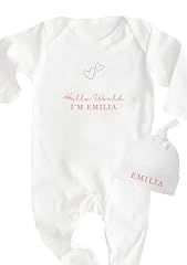 Personlaised hello babygrow for sale  Delivered anywhere in UK