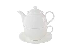Plain White Fine Bone China Tea for One Set, used for sale  Delivered anywhere in UK