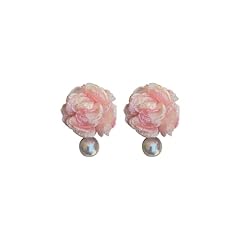 Pink flower earrings for sale  Delivered anywhere in USA 