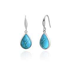 Silver turquoise teardrop for sale  Delivered anywhere in UK
