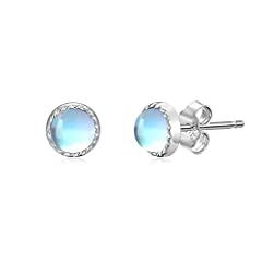 MUUYON Moonstone Stud Earrings 925 Sterling Silver for sale  Delivered anywhere in UK