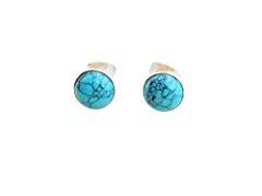 925 Sterling Silver Tibetan Turquoise Stud Post Earrings for sale  Delivered anywhere in UK