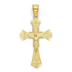 Solid gold crucifix for sale  Delivered anywhere in USA 