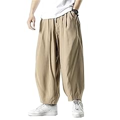 INCERUN Men's Loose Trousers Drawstring Plain Baggy for sale  Delivered anywhere in UK