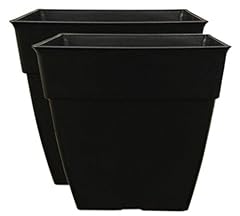 Used, Muddy Hands 2 x 26 Litre Black Large Plant Pots Square for sale  Delivered anywhere in UK