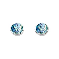 Dew Sterling Silver and Paua Shell Round Stud Earrings for sale  Delivered anywhere in UK
