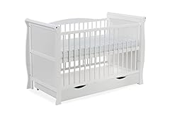 White Solid Wood Baby Cot Bed & Deluxe Foam Mattress for sale  Delivered anywhere in UK
