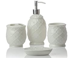 Designer 4-Piece Ceramic Bath Accessory Set | Includes for sale  Delivered anywhere in UK