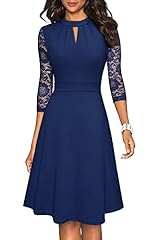 HOMEYEE Women's Elegant Hollow Out Lace Sleeve Swing for sale  Delivered anywhere in Ireland