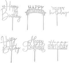 Silvery acrylic birthday for sale  Delivered anywhere in USA 
