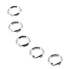 5x Solid 925 Sterling Silver 5mm Bevelled Split Ring for sale  Delivered anywhere in UK
