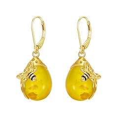 Amber teardrop earrings for sale  Delivered anywhere in UK