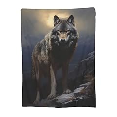 Wolf fleece throw for sale  Delivered anywhere in UK