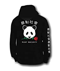 Riot Society Panda Rose Mens Graphic Pullover Hoodie for sale  Delivered anywhere in USA 