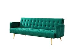 Velvet Three Seater Sofa Bed in Grey Pink Blue or Green for sale  Delivered anywhere in UK