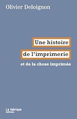 Histoire imprimerie chose d'occasion  Livré partout en France