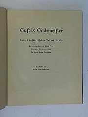 Gustav gildemeister. sein usato  Spedito ovunque in Italia 