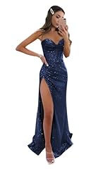 Navy blue prom for sale  Delivered anywhere in USA 