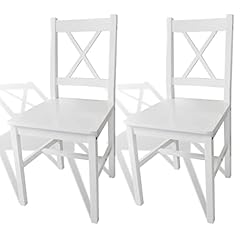 vidaXL Massivholz 2X Esszimmerstuhl Weiß Küchenstuhl gebraucht kaufen  Wird an jeden Ort in Deutschland