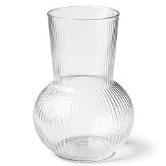 Vase ribbed glass for sale  Delivered anywhere in UK