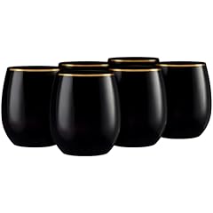 Elegant stemless black for sale  Delivered anywhere in USA 