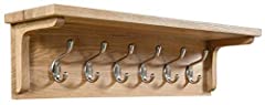 Waverly Oak Coat Rack 6 Hooks Hanger | Wooden Wall for sale  Delivered anywhere in UK