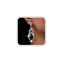 Silver diamond earrings for sale  Delivered anywhere in UK