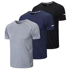 frueo 3 Pack Mens T-Shirts Dry-Fit Running Tops for for sale  Delivered anywhere in UK