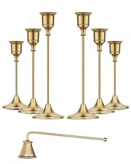 Gold candleholders taper for sale  Delivered anywhere in USA 