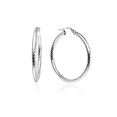 Silver hoop earrings for sale  Delivered anywhere in USA 