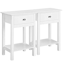 Yaheetech white bedside for sale  Delivered anywhere in UK