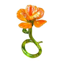 Orange glass flower for sale  Delivered anywhere in USA 