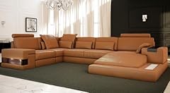 Leather sectional chaise for sale  Delivered anywhere in USA 