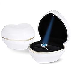 Velvet Ring Box With LED Light Heart Shape Ring Gift for sale  Delivered anywhere in UK