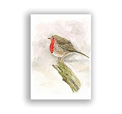 Watercolour robin wall for sale  Delivered anywhere in UK