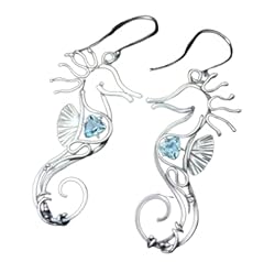 Silver seahorse earrings for sale  Delivered anywhere in UK