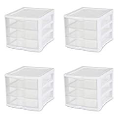 Used, Sterilite 17918004 3 Drawer Unit, White Frame with for sale  Delivered anywhere in USA 