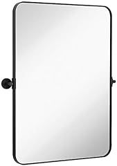 Hamilton Hills Black Metal Surrounded Round Pivot Mirror, used for sale  Delivered anywhere in USA 