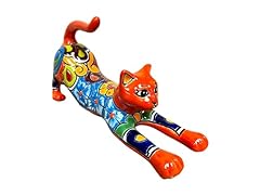 Talavera cat stretching for sale  Delivered anywhere in USA 