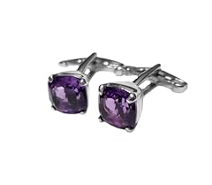 Natural amethyst cufflinks for sale  Delivered anywhere in UK