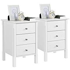 Yaheetech white bedside for sale  Delivered anywhere in UK