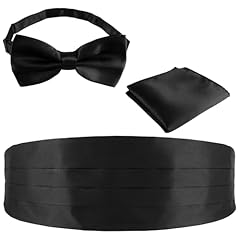 Cumberbund black 3pcs for sale  Delivered anywhere in USA 
