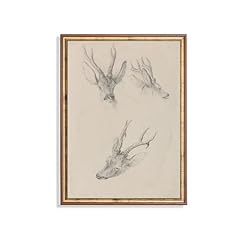 Vintage deer drawing for sale  Delivered anywhere in USA 