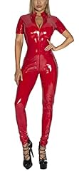 Red Metallic Cat Suits for Womens Latex Bodysuit Shiny for sale  Delivered anywhere in USA 
