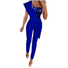 Sequin jumpsuits blue for sale  Delivered anywhere in UK