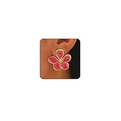 Pink flower earrings for sale  Delivered anywhere in USA 