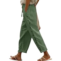 Black linen trousers for sale  Delivered anywhere in UK