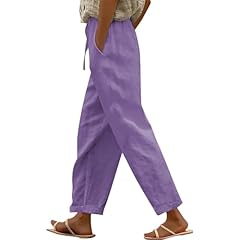 Womens linen trousers for sale  Delivered anywhere in UK